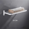 DecorBites™ Aluminum Towel Rack: Movable Bath Holder, Black/White, 40/50/60 CM