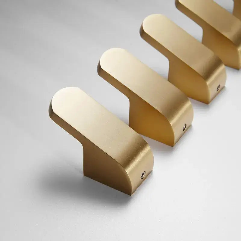 DecorBites™ Aluminum Towel & Robe Hook Set: Brushed Gold Kitchen Bathroom Hanger Holder