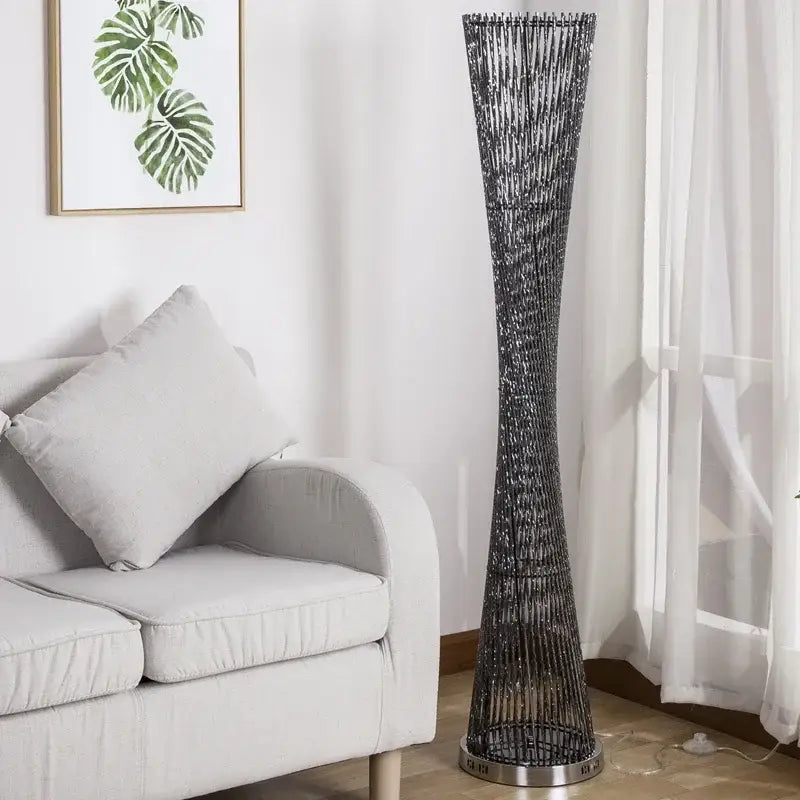 DecorBites™ Aluminum Tower Floor Lamp for Living Room Decor – Modern LED Standing Light