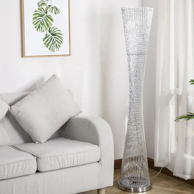 DecorBites™ Aluminum Tower Floor Lamp for Living Room Decor - Modern LED Stand Light