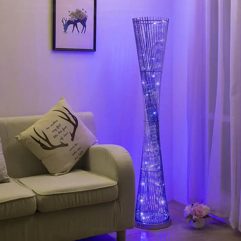 DecorBites™ Aluminum Tower Floor Lamp for Living Room Decor，Modern LED Standing Light Stand