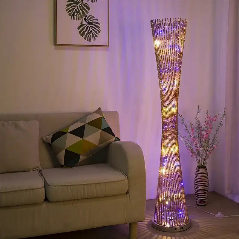 DecorBites™ Aluminum Tower Floor Lamp for Living Room Decor – Modern LED Standing Light