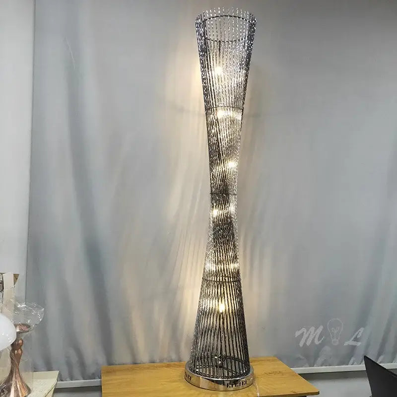 DecorBites™ Aluminum Tower Floor Lamp for Living Room, Modern LED Standing Light Stand