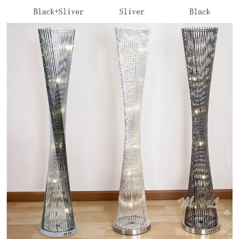 DecorBites™ Aluminum Tower Floor Lamp for Living Room, Modern LED Standing Light Stand