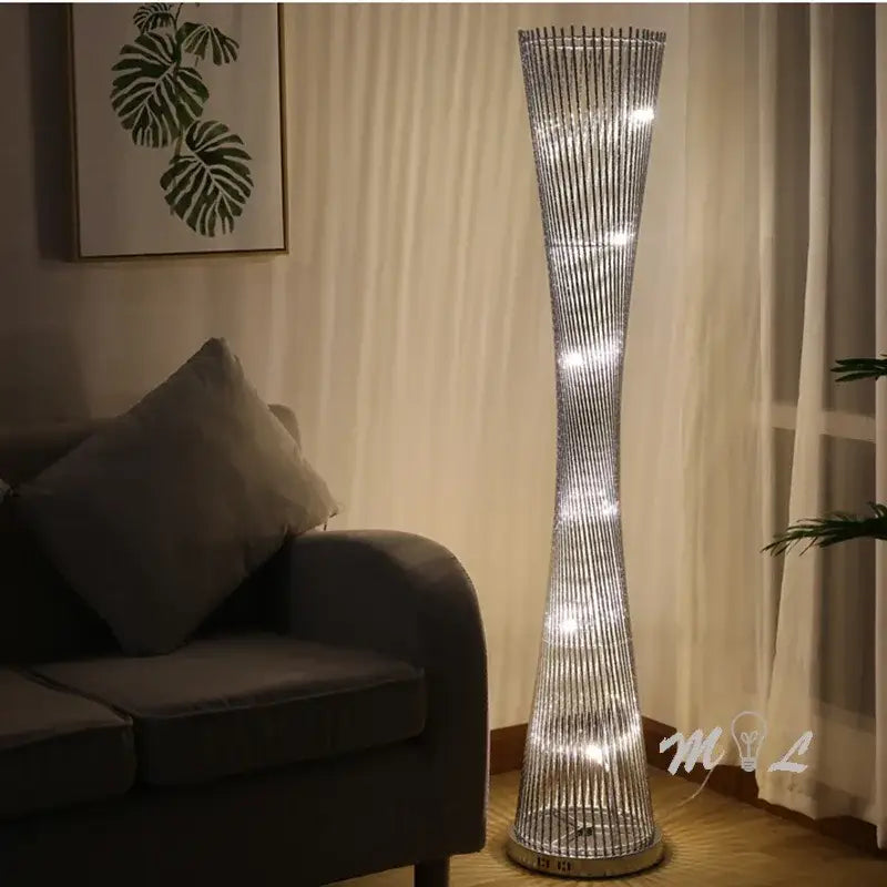 DecorBites™ Aluminum Tower Floor Lamp for Living Room, Modern LED Standing Light Stand