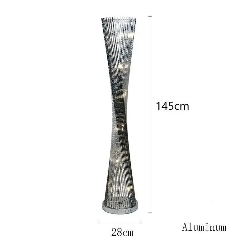 DecorBites™ Aluminum Tower Floor Lamp for Living Room, Modern LED Standing Light Stand