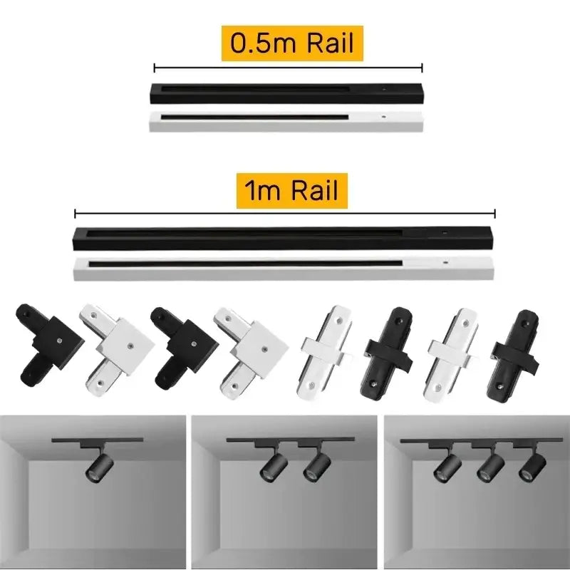 DecorBites™ Aluminum Track Rail LED Ceiling Spotlight Linear Track Lighting System.