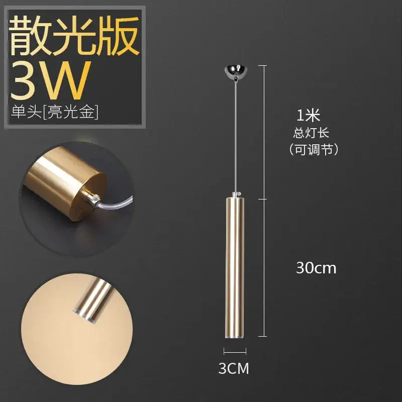 DecorBites™ Aluminum Tube Pendant Light for Dining Room and Kitchen Home Decor