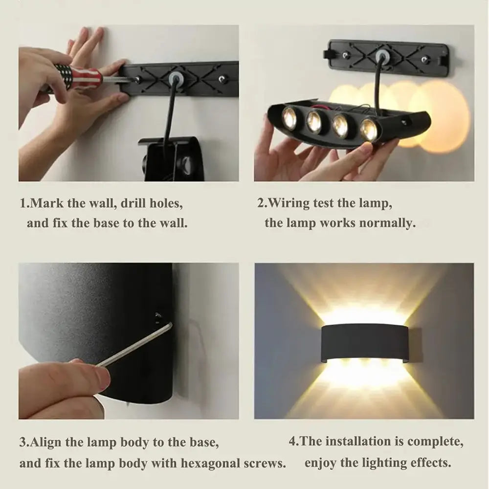 DecorBites™ Aluminum Wall Lamps: Bedside & Living Room Lighting Fixture, Warm/Cool Light, AC85-260V