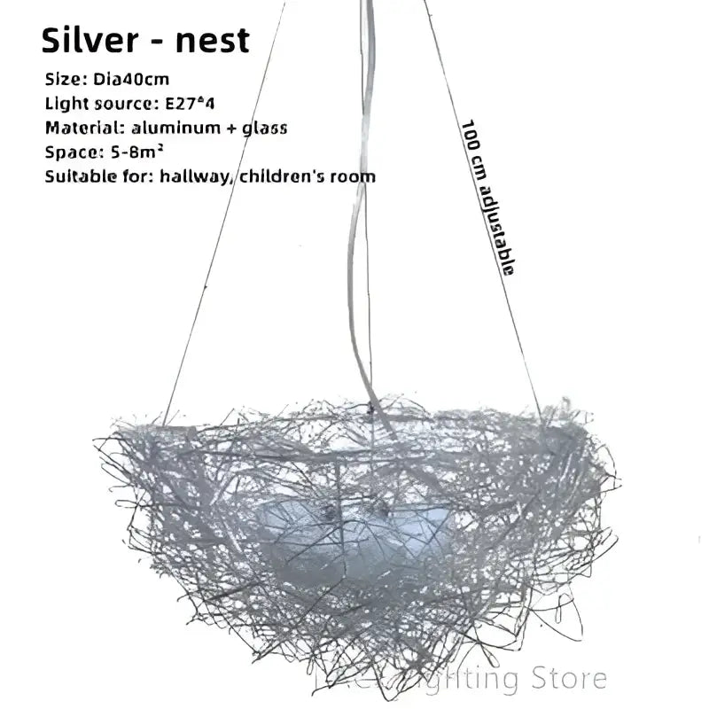 DecorBites™ Aluminum Wire Bird's Nest Pendant Lights for Bedroom Hallway and Restaurant