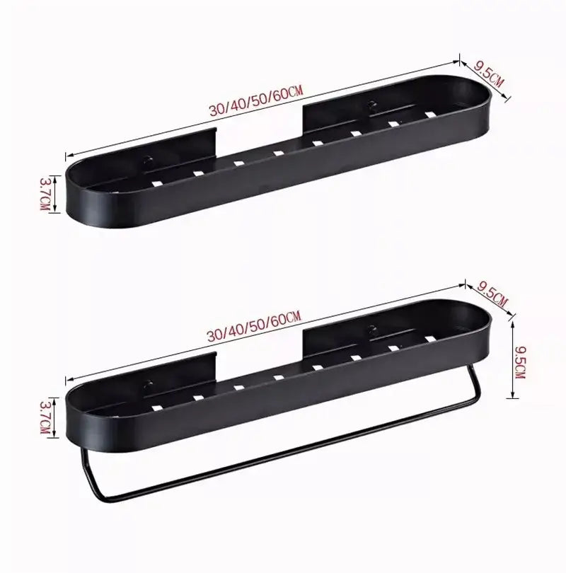 DecorBites™ Alumium Bathroom Shelf with Towel Bar and Corner Storage Shelf