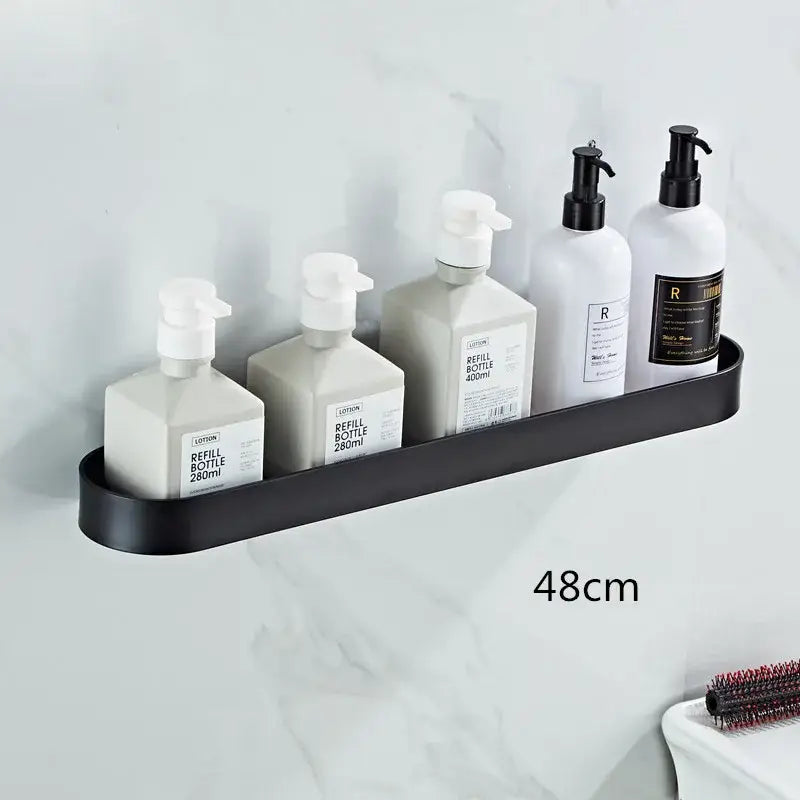 DecorBites™ Alumium Bathroom Shelf with Towel Bar and Corner Storage Shelf