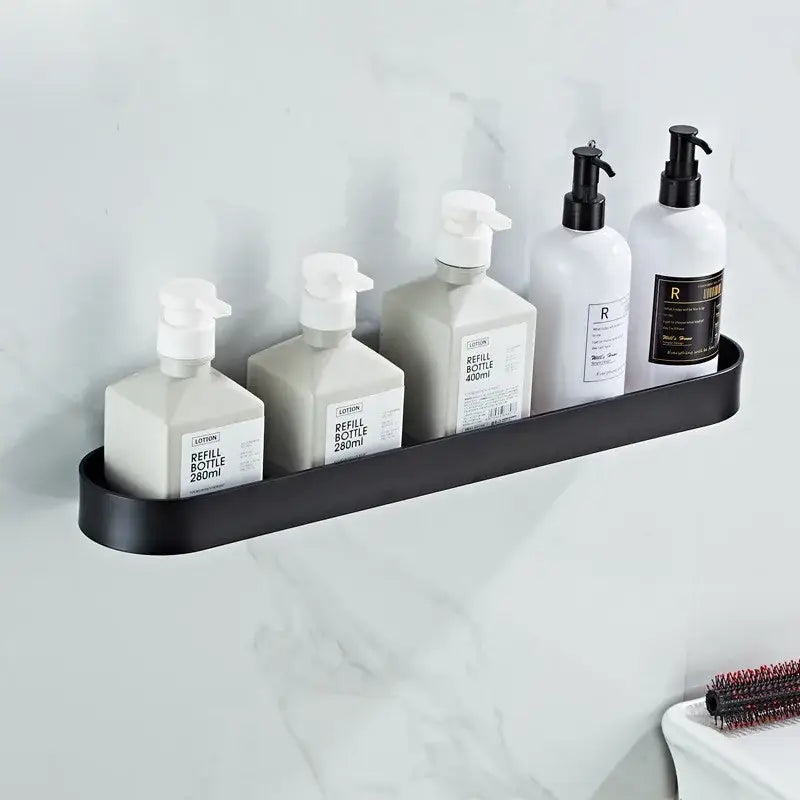 DecorBites™ Alumium Bathroom Shelf with Towel Bar and Corner Storage Shelf