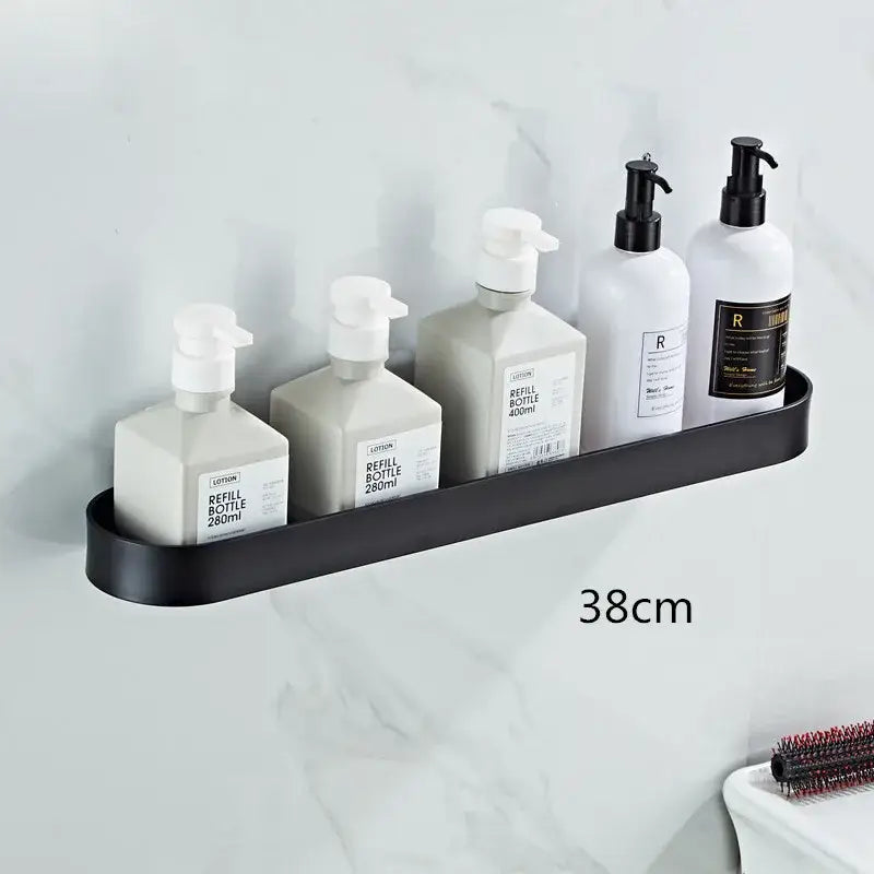 DecorBites™ Alumium Bathroom Shelf with Towel Bar and Corner Storage Shelf