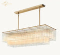 DecorBites™ Amadeo Crystal LED Chandelier: Modern Rectangular Pendant Light for Kitchen Island, Dining Room