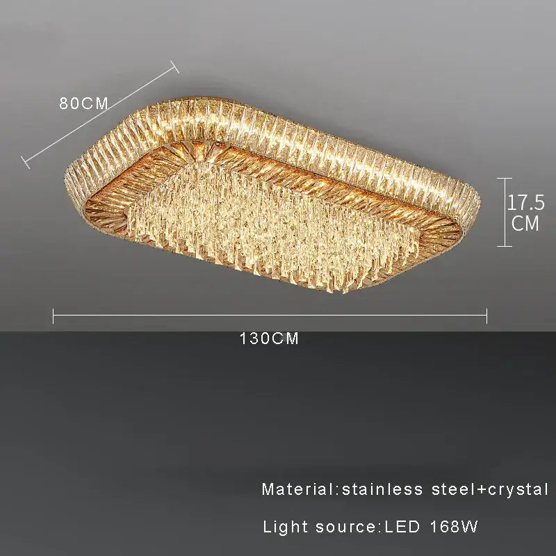 DecorBites™ Amber Crystal Ceiling Chandelier: Luxe LED Home Decor Light Fixture