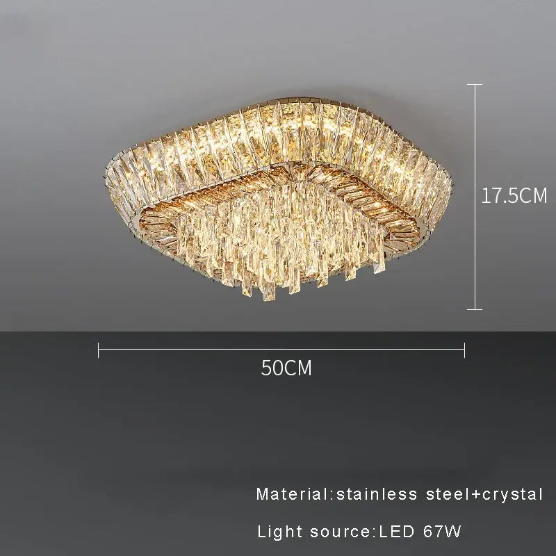 DecorBites™ Amber Crystal Ceiling Chandelier: Luxe LED Home Decor Light Fixture