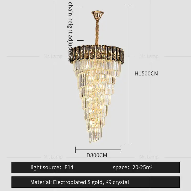 DecorBites™ Amber Crystal Chandelier for Luxurious Living Spaces