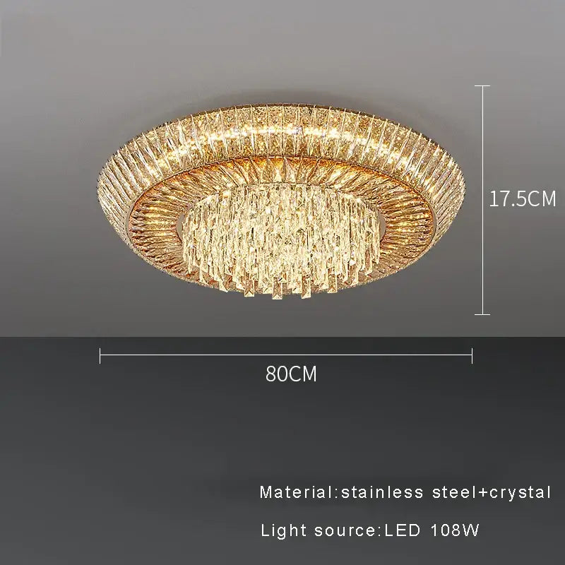 DecorBites™ Amber Crystal LED Ceiling Light for Luxurious Home Decor