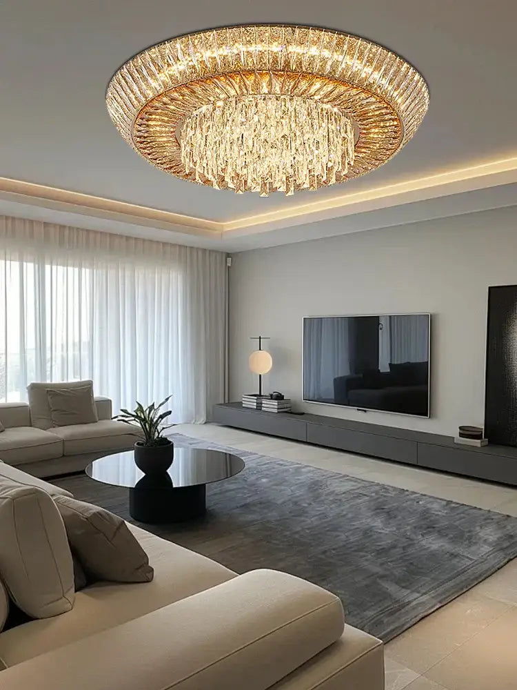 DecorBites™ Amber Crystal LED Ceiling Light for Luxurious Home Decor