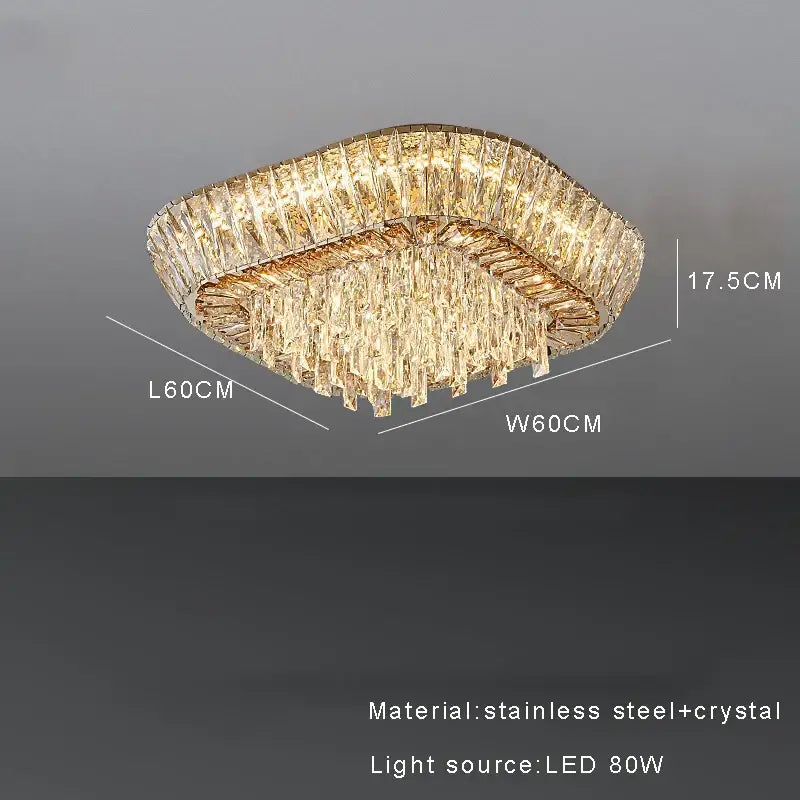 DecorBites™ Amber Crystal LED Ceiling Light for Luxurious Home Decor