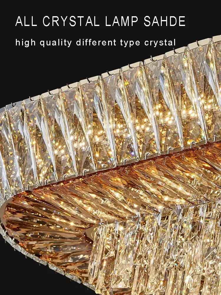 DecorBites™ Amber Crystal LED Ceiling Light for Luxurious Home Decor