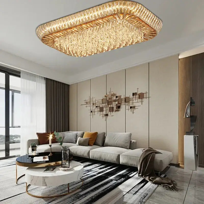 DecorBites™ Amber Crystal LED Ceiling Light for Luxurious Home Decor