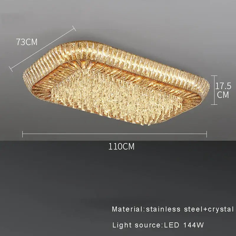 DecorBites™ Amber Crystal LED Ceiling Light for Luxurious Home Decor