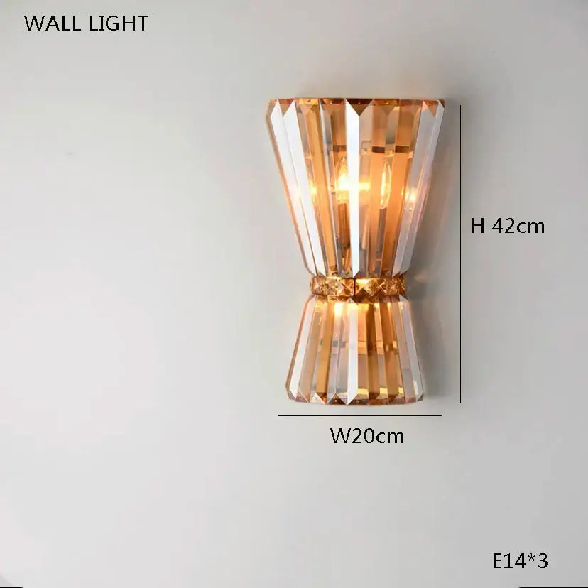 DecorBites™ Amber Crystal Round Chandelier: Nordic Large Multiple Tier Ceiling Light for Living Room