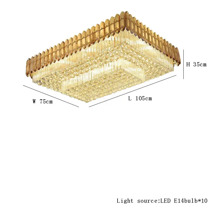 DecorBites™ Amber Crystal Round Chandelier: Nordic Large Multiple Tier Ceiling Light for Living Room