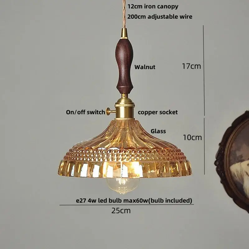 DecorBites™ مصباح معلق زجاجي بنمط زهرة الكهرمان، مصباح LED معلق عصري بتصميم إسكندنافي للمطبخ وغرفة المعيشة