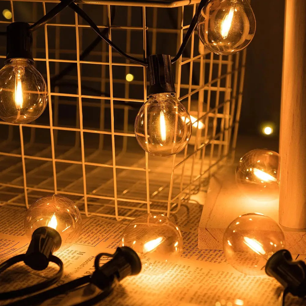 DecorBites™ Amber Glass Bulb Dimmable LED String Lights Connectable for Party Wedding Decor