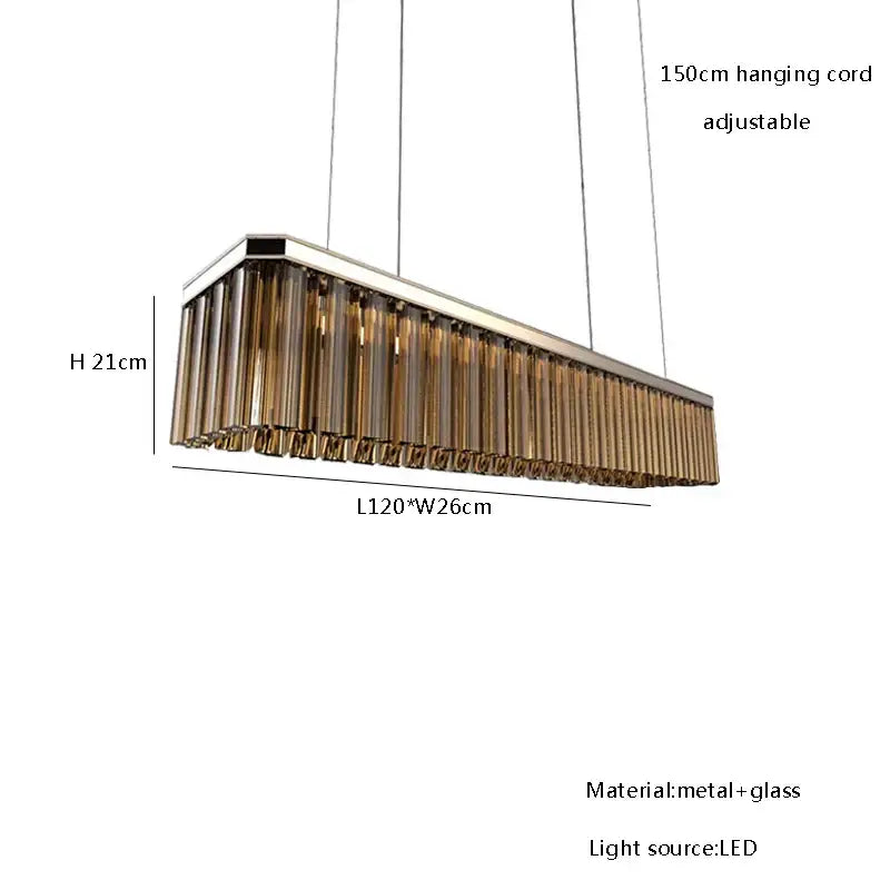 DecorBites™ Amber Glass Ceiling Chandelier for Dining Table - Big Hanging Lamps Home Fixture