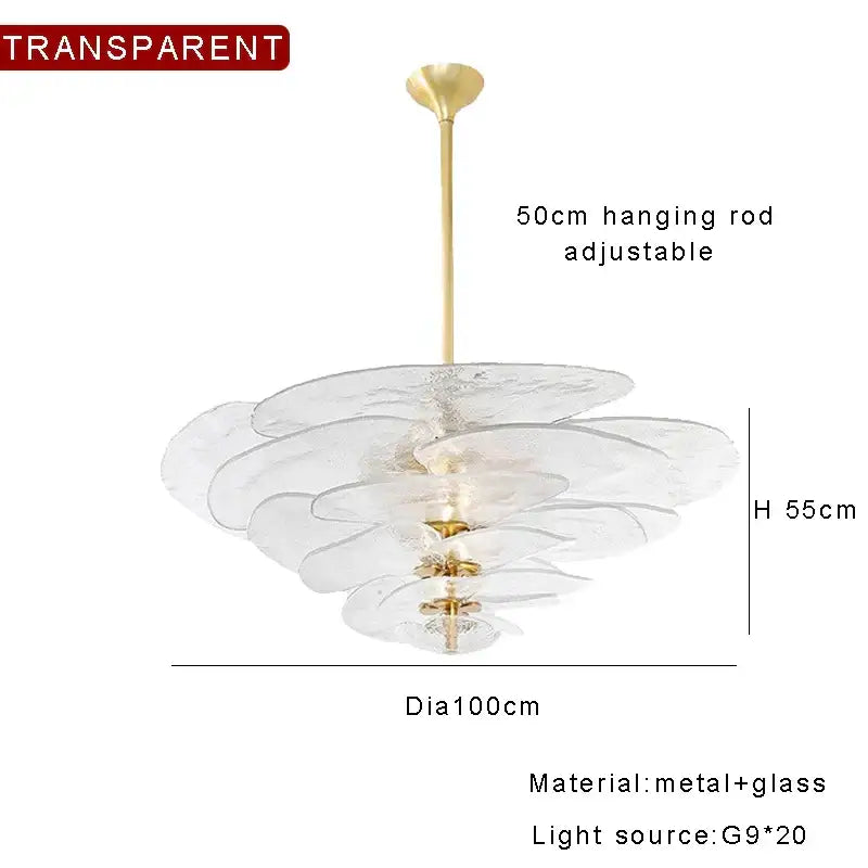DecorBites™ Amber Glass Ceiling Chandelier for Elegant Living Room Decor.