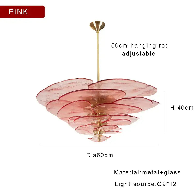 DecorBites™ Amber Glass Ceiling Chandelier for Elegant Living Room Decor.