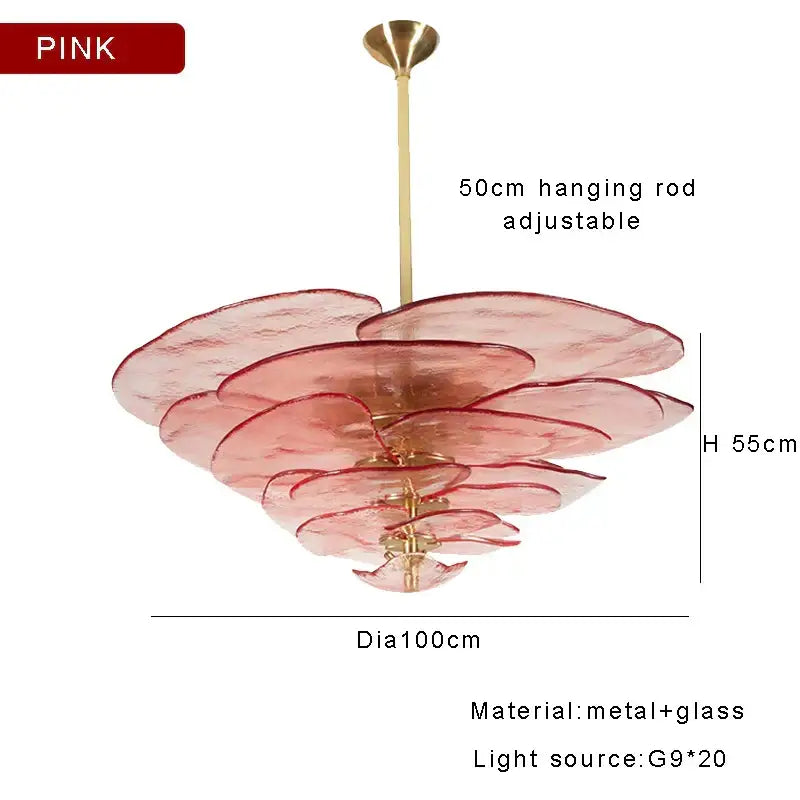 DecorBites™ Amber Glass Ceiling Chandelier for Elegant Living Room Decor.
