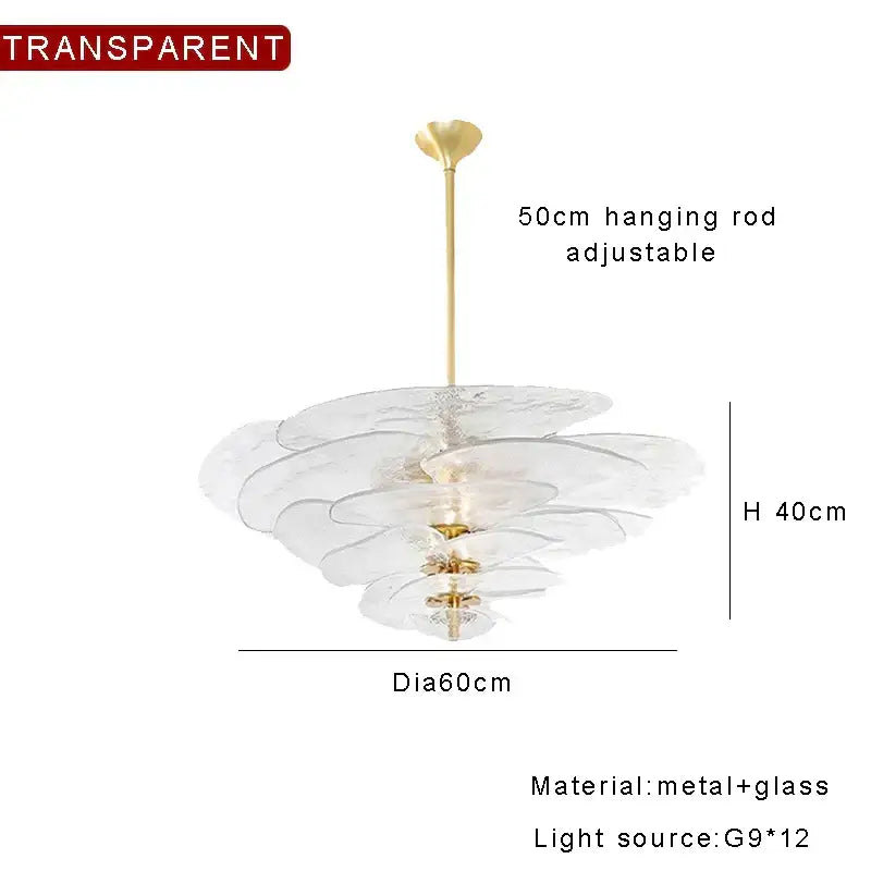 DecorBites™ Amber Glass Ceiling Chandelier for Elegant Living Room Decor.