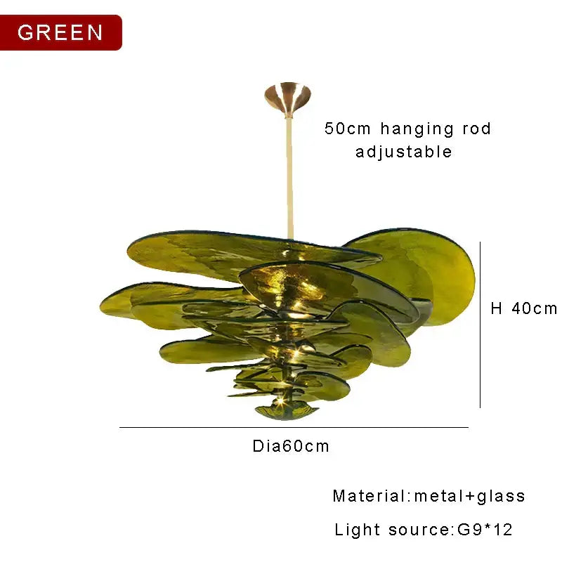 DecorBites™ Amber Glass Ceiling Chandelier for Elegant Living Room Decor.