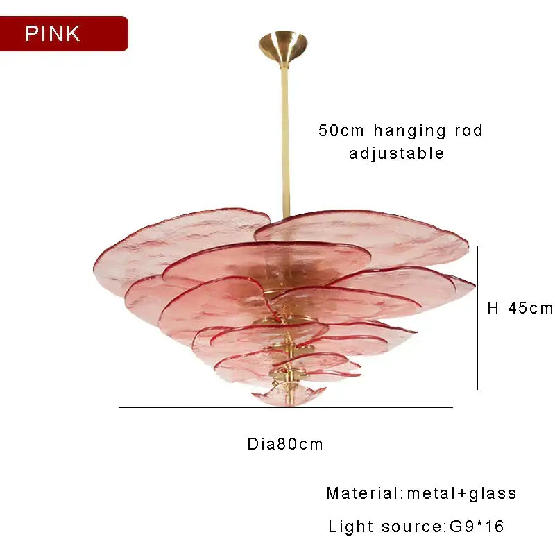 DecorBites™ Amber Glass Ceiling Chandelier for Elegant Living Room Decor.