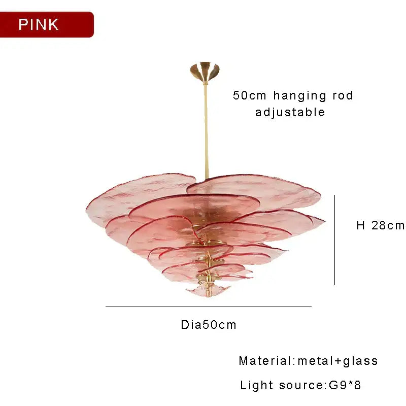 DecorBites™ Amber Glass Ceiling Chandelier for Elegant Living Room Decor.