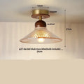 DecorBites™ Amber Glass Ceiling Lamp Wood Nordic Modern Bedroom Bathroom Light