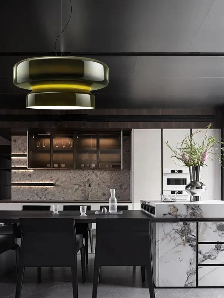 DecorBites™ Amber Glass Ceiling Pendant Lights for Kitchen Island Dining Table Decoration