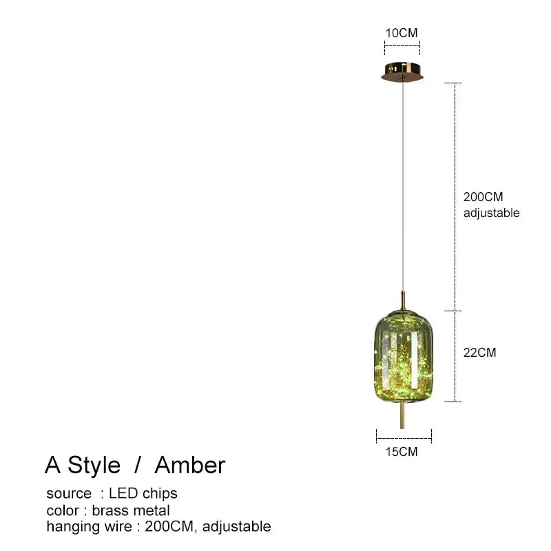 DecorBites™ Amber Glass Chandelier: Luxury Lighting for Bedroom, Dining Room, Kitchen, Restaurant & Art Decor
