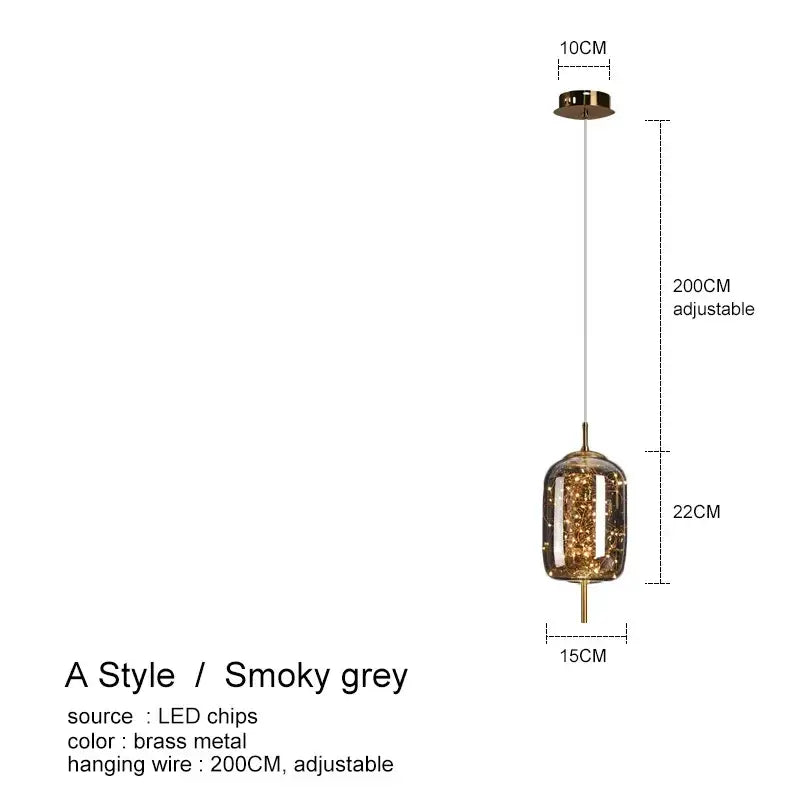DecorBites™ Amber Glass Chandelier: Luxury Lighting for Bedroom, Dining Room, Kitchen, Restaurant & Art Decor