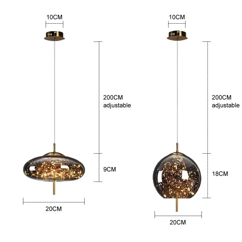 DecorBites™ Amber Glass Chandelier: Luxury Lighting for Bedroom, Dining Room, Kitchen, Restaurant & Art Decor