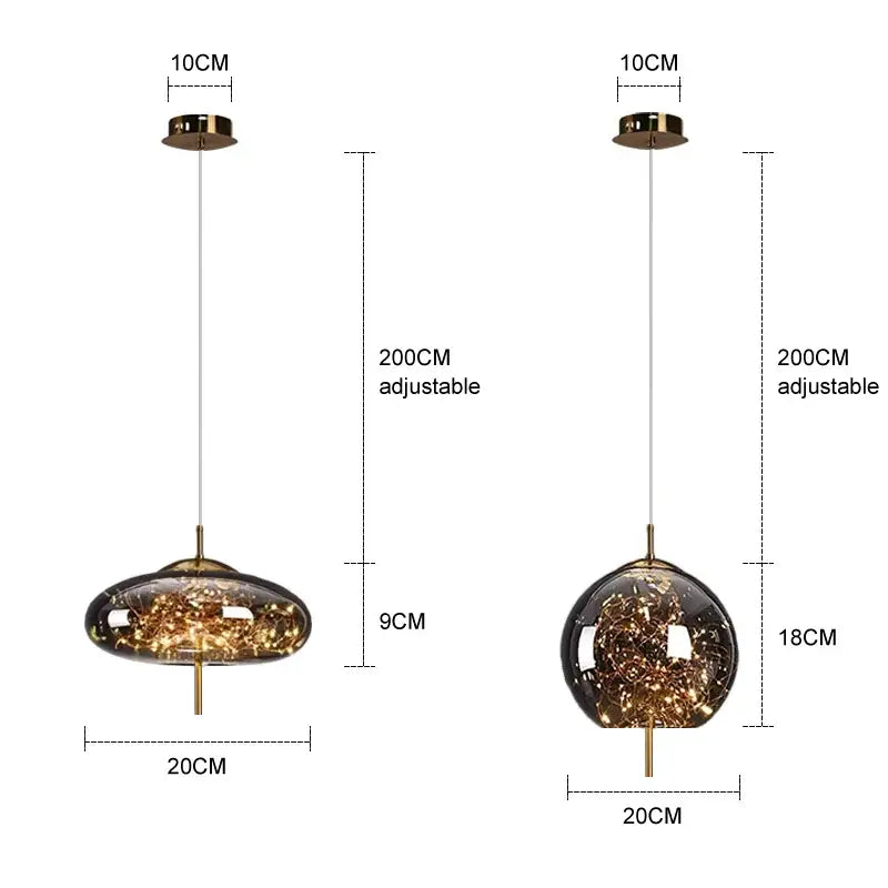 DecorBites™ Amber Glass Chandelier: Luxury Pendant Lighting for Bedroom, Dining Room, Kitchen, Restaurant