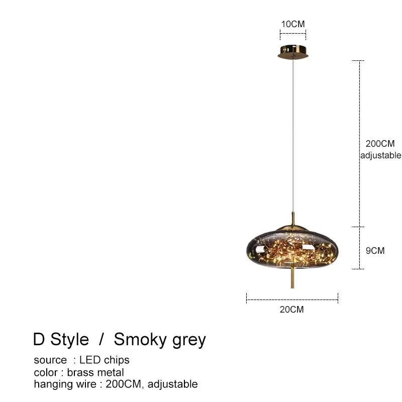 DecorBites™ Amber Glass Chandelier: Luxury Pendant Lighting for Bedroom, Dining Room, Kitchen, Restaurant