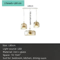 DecorBites™ Amber Glass Chandelier Pendant Light for Living Room, Bedroom, Kitchen, and Bar