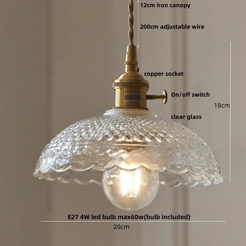 DecorBites™ Amber Glass Cube LED Pendant Lights, Japanese Style for Kitchen, Bedroom, Coffee.
