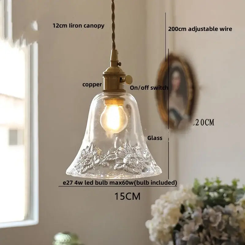 DecorBites™ Amber Glass Cube LED Pendant Lights, Japanese Style for Kitchen, Bedroom, Coffee.
